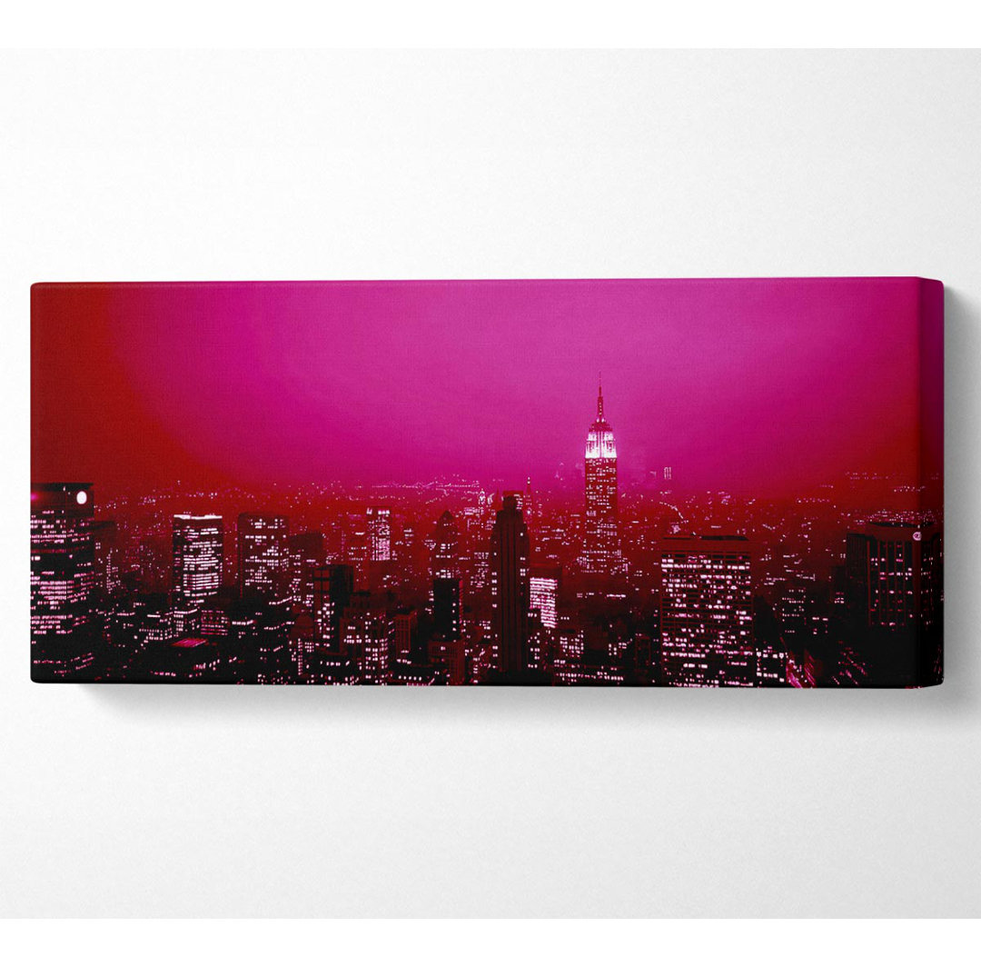 New York City Pink Skies Panoramaleinwand