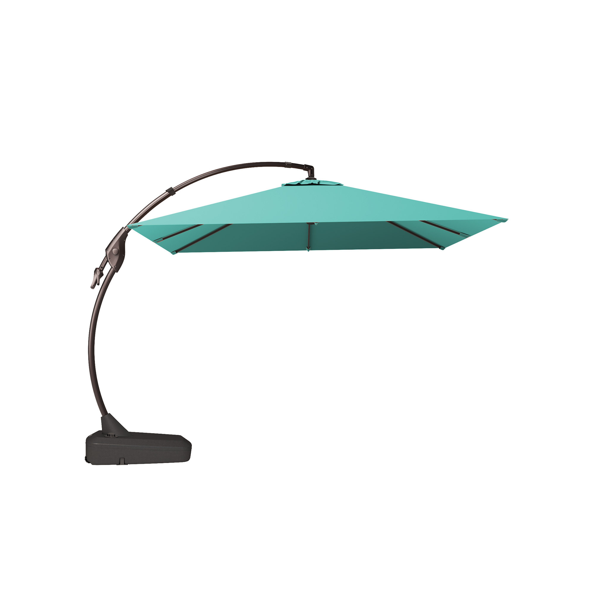 Desiree 9'10" Square Cantilever Sunbrella Umbrella, Canvas Aruba