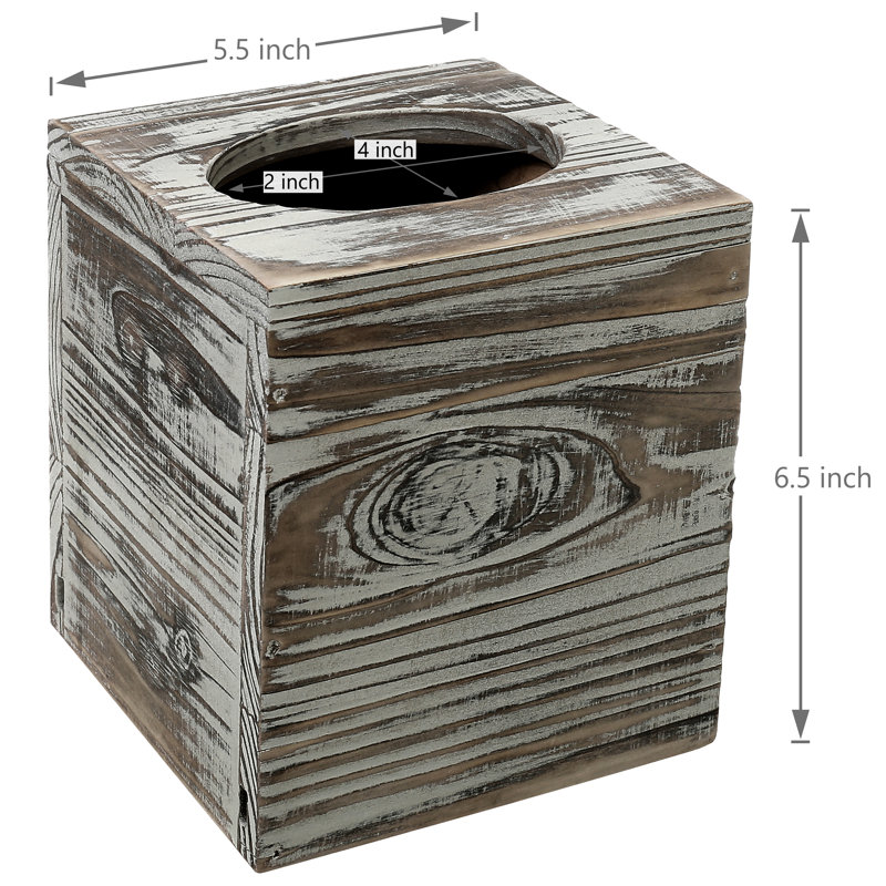 Tissue Box Cover, Torched Wood