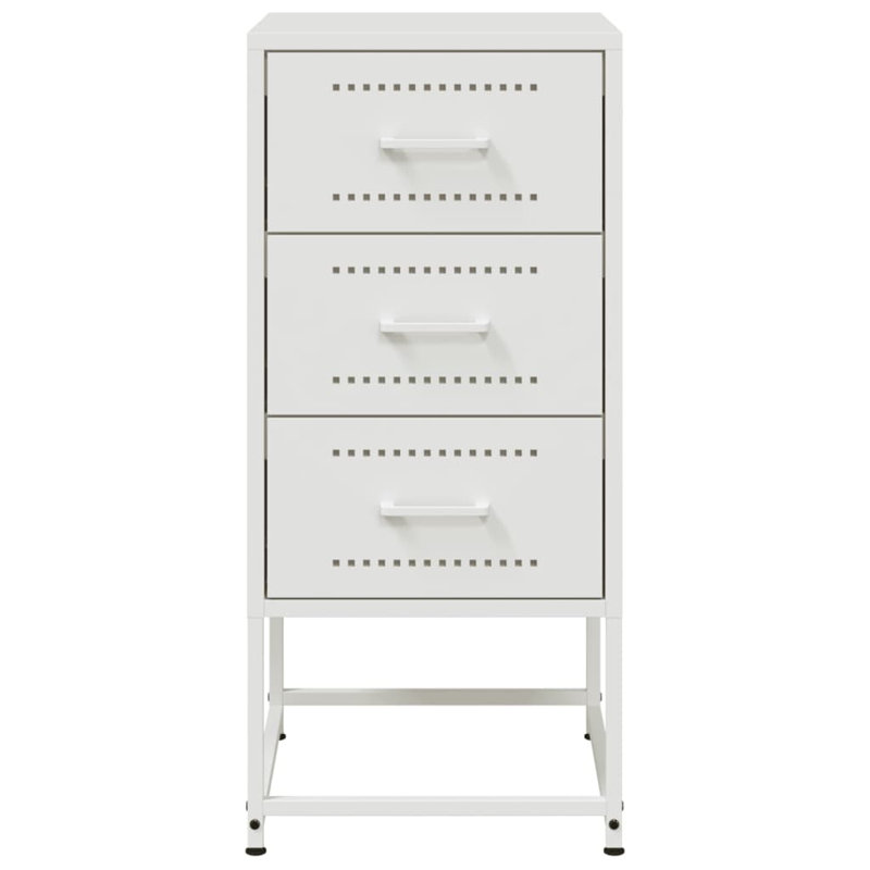 Raddatz 36cm W Steel Bedside Table, White, Individual
