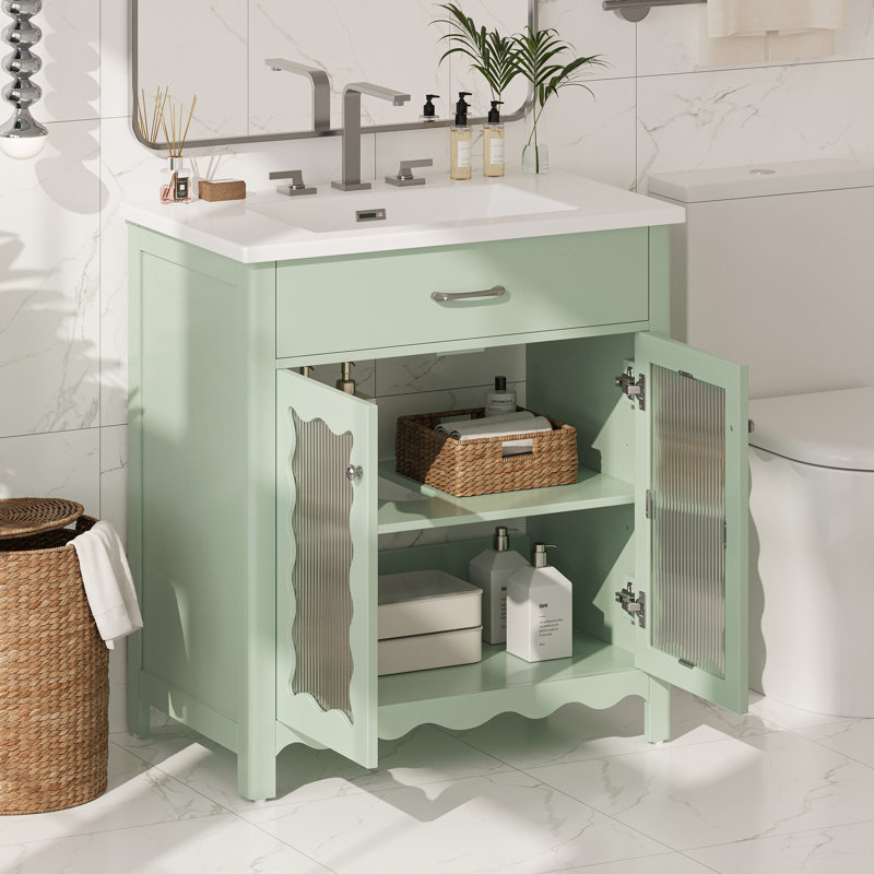 Meuble-lavabo avec, Vert