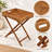 Flora Seagrass Foldable Tray Table with Wood Base, Natural Woven Indoor/Outdoor Accent Table