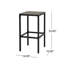 Tabourets de bar modernes en bois, 2 pièces Gris et noir. Structure en métal avec siège à lattes pour l'extérieur. 16 x 16 x 30 pouces industriel 2. Finition, cadre. Espaces. 16,35 po x 16,35 po x 29,42 po-25333740