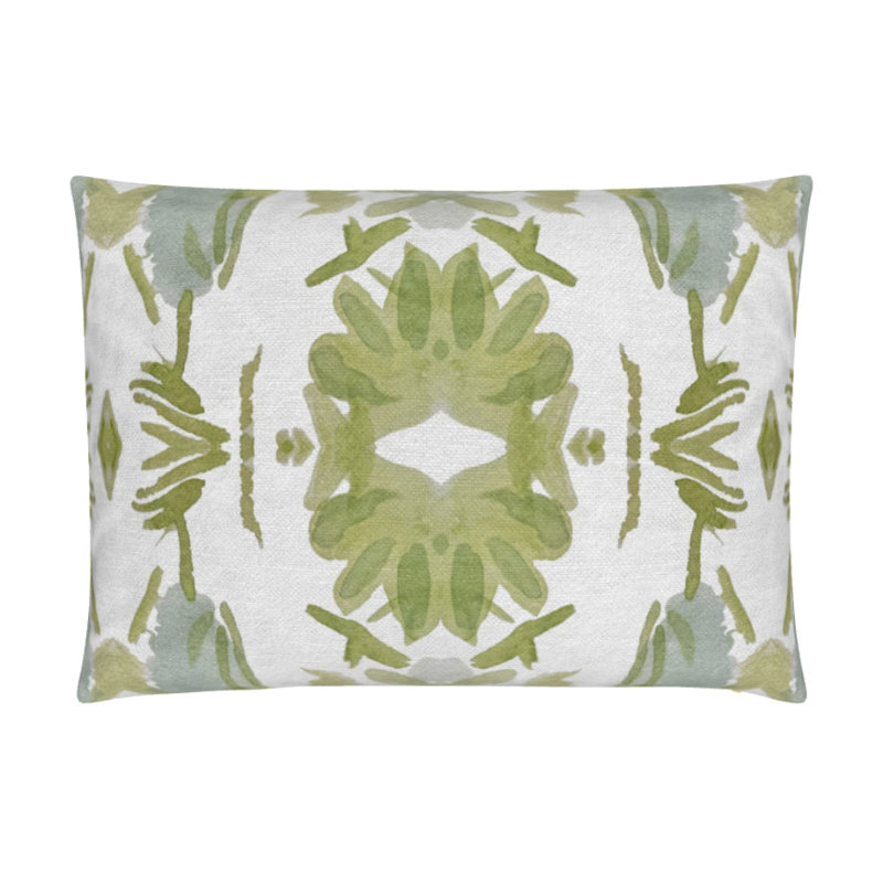 Wildflowers I Large Repeat Luxury Throw Pillow, Apple Green Floral