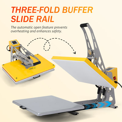 16"X24" 2000W Digital Clamshell T-shirt Heat Press Machine Auto Open & Shut off