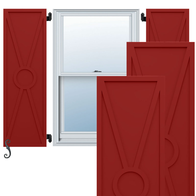 Volets de style moderne EnduraCore Composite Santa Fe, Rouge feu, L 18 po, 75"H