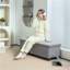 44 Inches Storage Ottoman Bench with Lid, Legs, Foot Rest, Grey