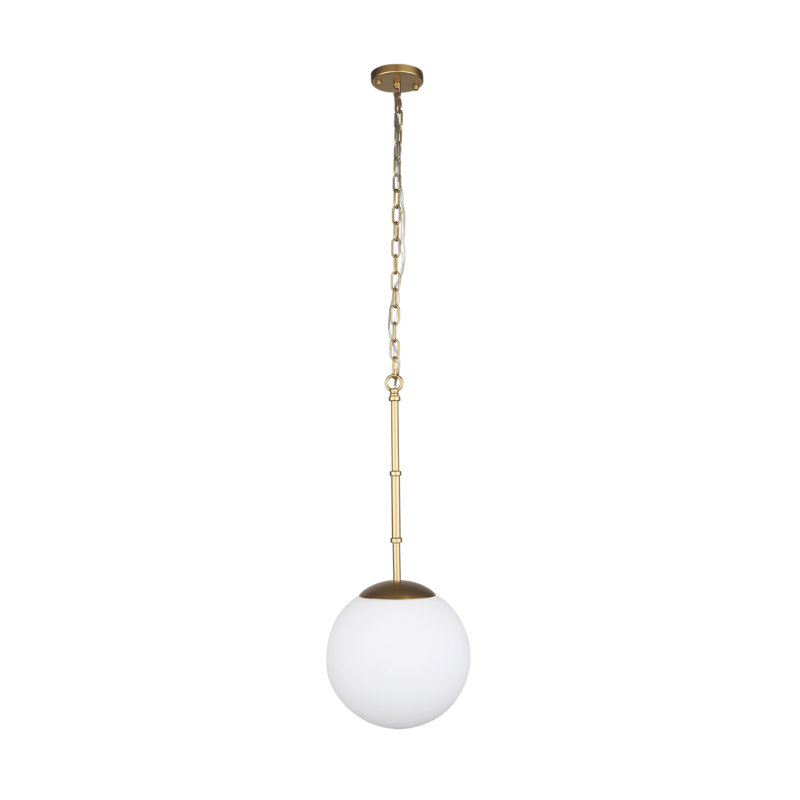 Luminaire suspendu simple à 1 lumière Cleary, Or brossé