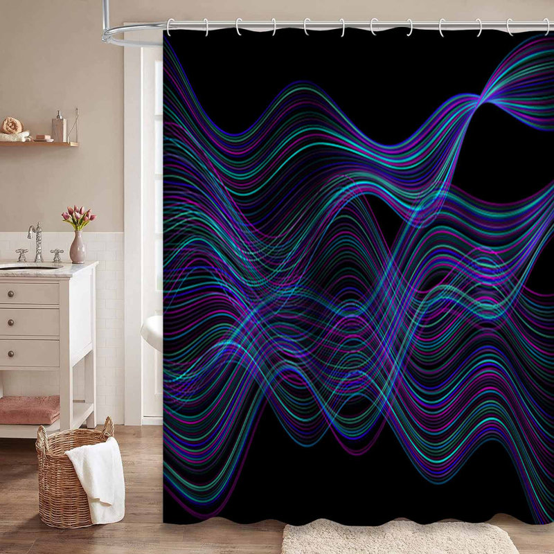 Rideau de douche Neon Lines Tech, L 72 po x l 78 po