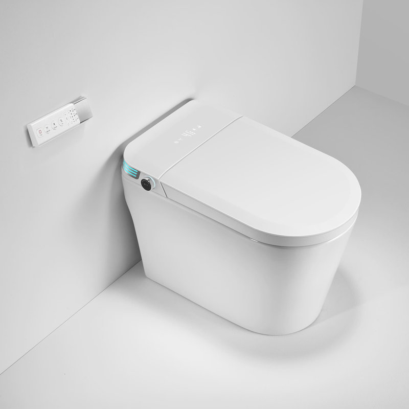 Toilette intelligente avec chasse d'eau à affichage numérique Bidet de toilette au sol avec réservoir