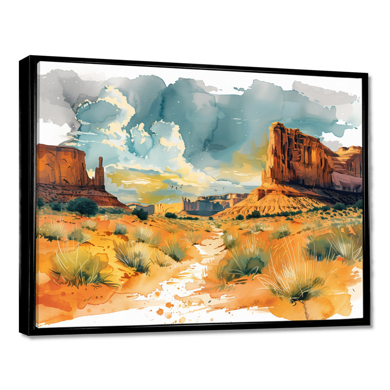 Marthella - Canyon, art mural sur toile, Toile avec cadre flottant noir, H 12 po x l 20 po x P 1 po
