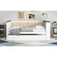 Lit de jour en bois avec tablettes de rangement, dossier rembourré, USB et lit gigogne, blanc-1072675412