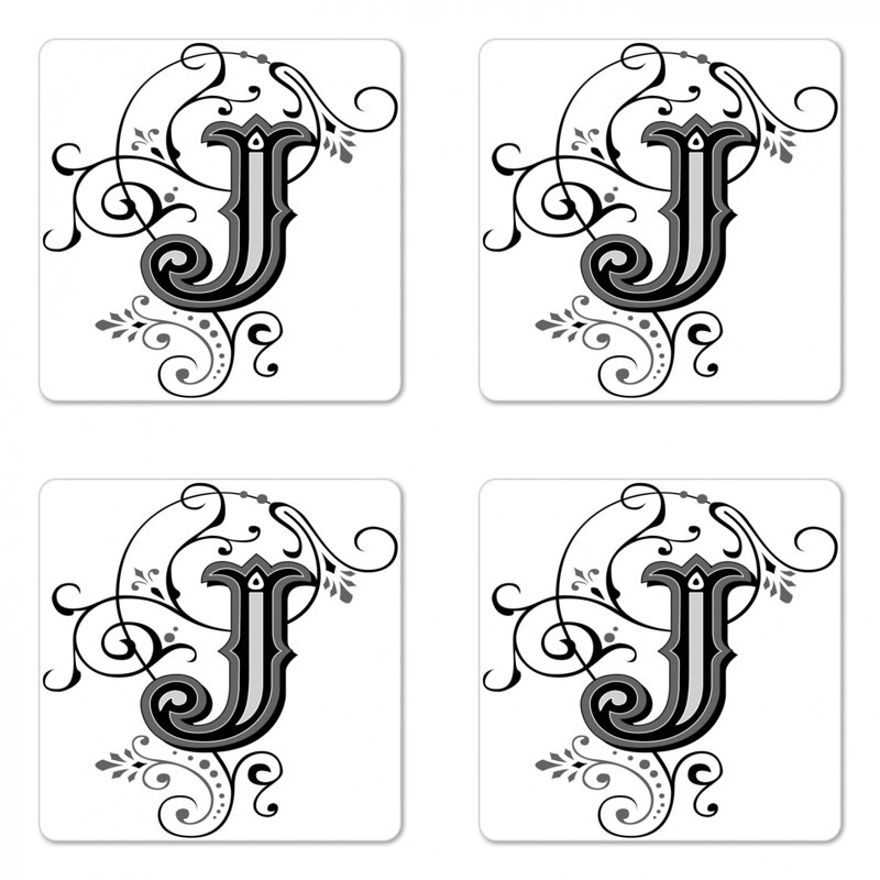 Lettre j sous-verre