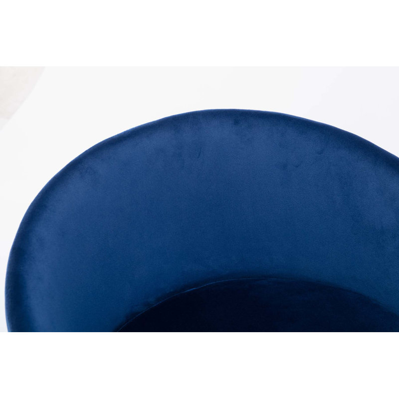 Adjustable Velvet Bar Stools with Chrome Footrest and Swivel Base, Blue