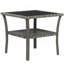 Table d'appoint Outsunny, table de bout d'extérieur avec tablette de rangement, cadre carré en aluminium, table basse avec plateau-133659530
