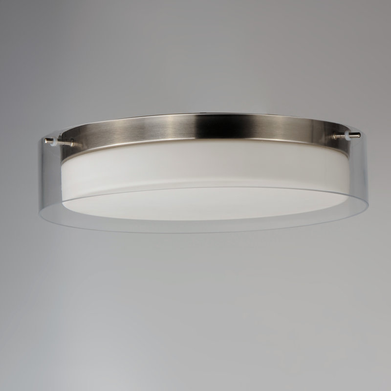 Ashwani Glass LED Flush Mount, Satin Nickel