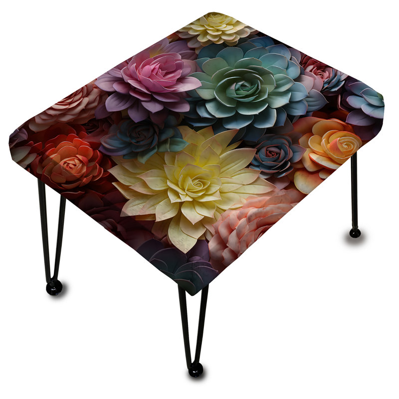 Modern Succulents Botanical Pattern - Botanical Rectangle Ottoman