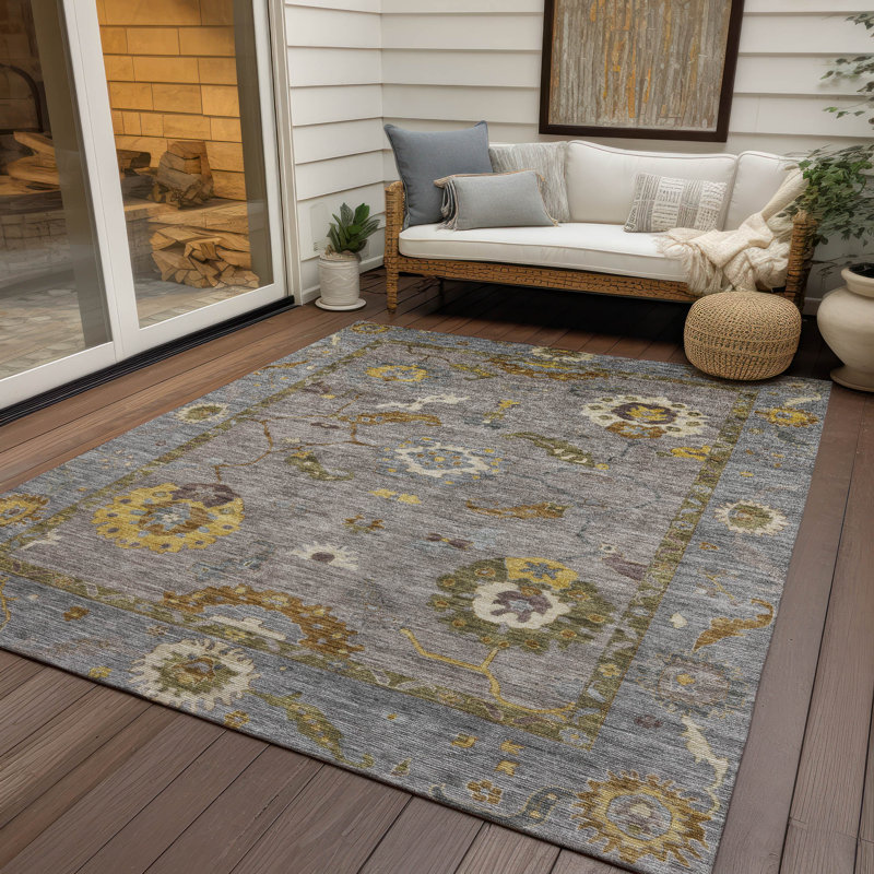 Machine Washable Indoor/Outdoor Kaczor ACN2229 Global Rug, Rectangle 10' x 14'