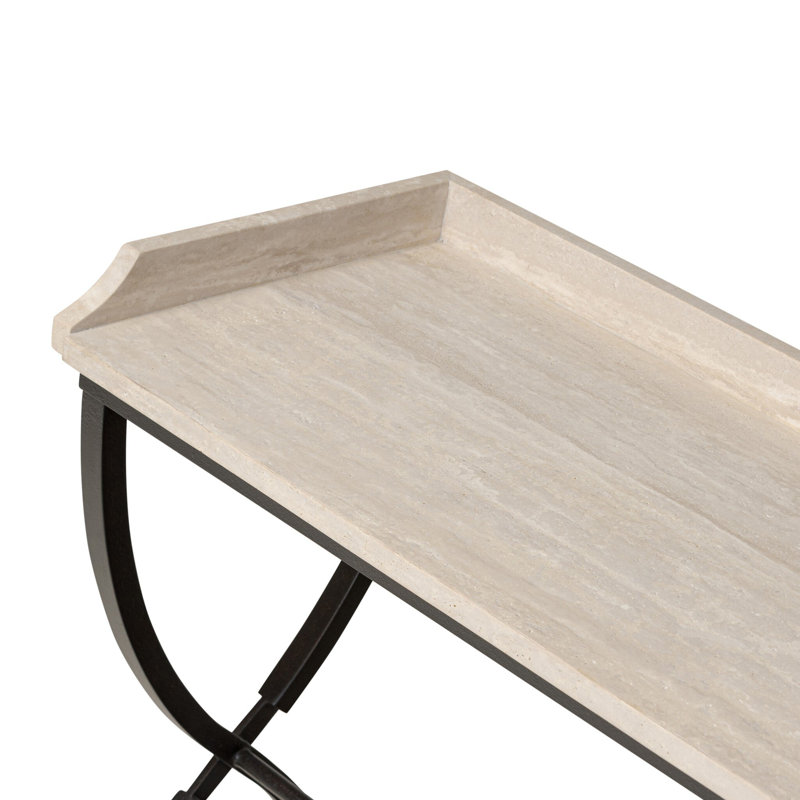 Six Beers 43'' W Console Table, Beige, Black