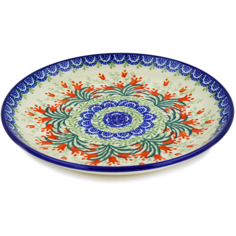 Assiette cramoisie en poterie 8 po Crimson Bells