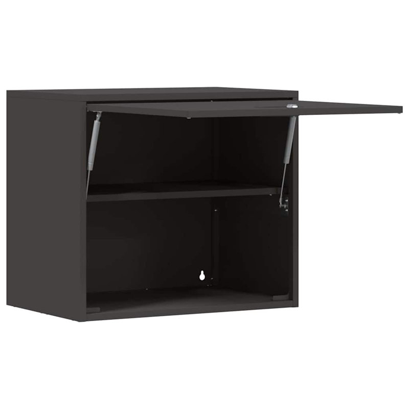 Powder Coated Steel Single Storage Cabinet ( H x W x D), 53cm H x 60cm W x 40cm D, Black