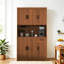 Armoire de cuisine, armoire de rangement de 71 po de hauteur avec prise de courant, huche de cuisine autoportante avec comptoir-1744890301