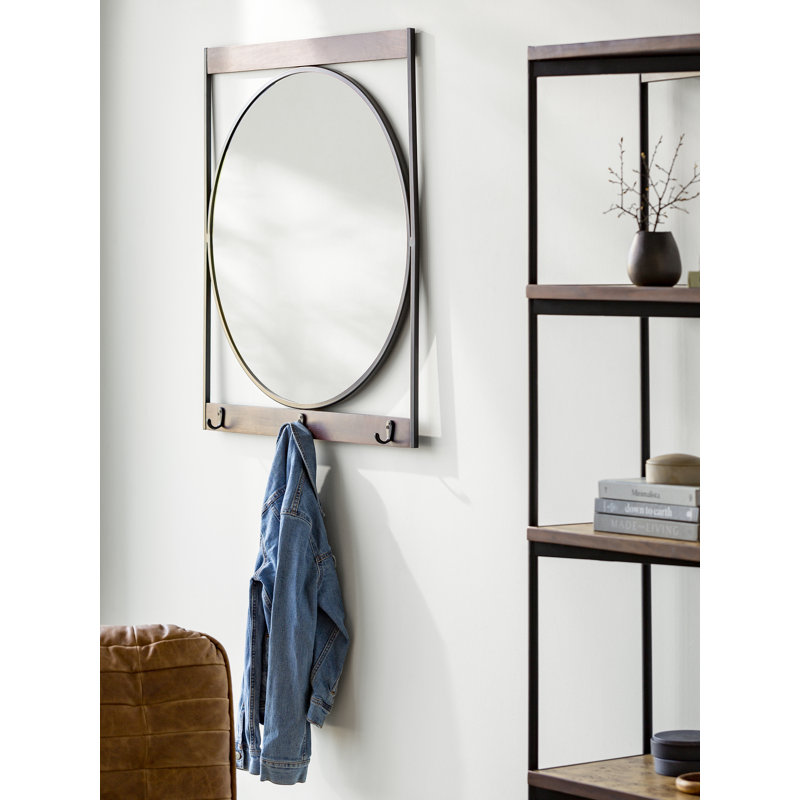 Rectangle Metal Wall Mirror, 34" x 30"