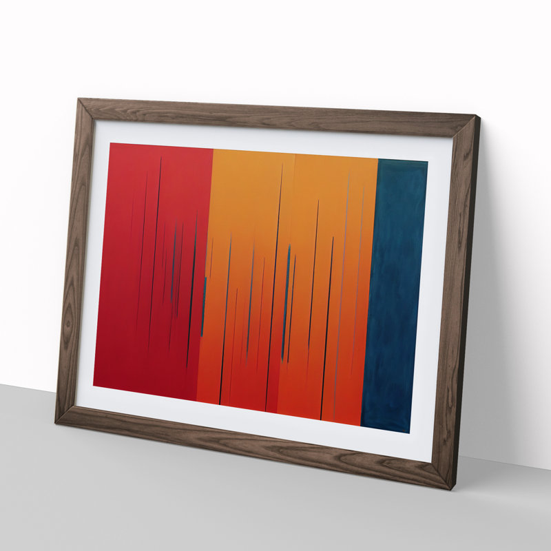Single Picture Frame Painting, 46cm H x 64cm W, Walnut Framed