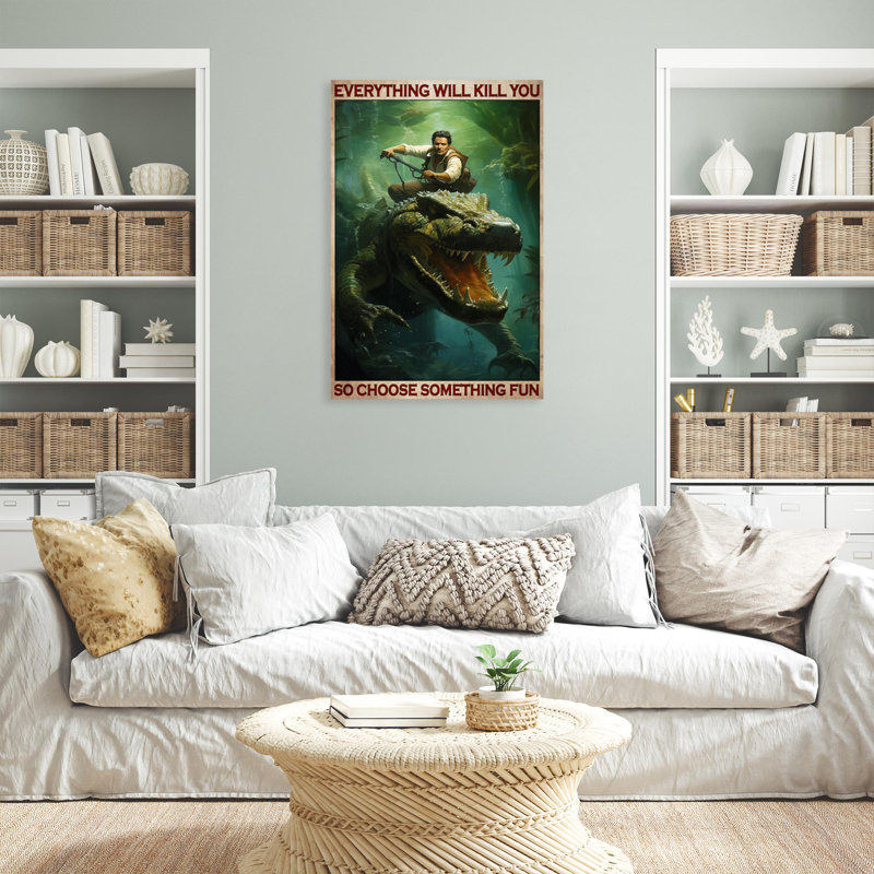 " Hunting Choose Something Fun - 1 Piece Rectangle Graphic Art Print On Wrapped Canvas ", 36" H x 24" W x 1.25" D