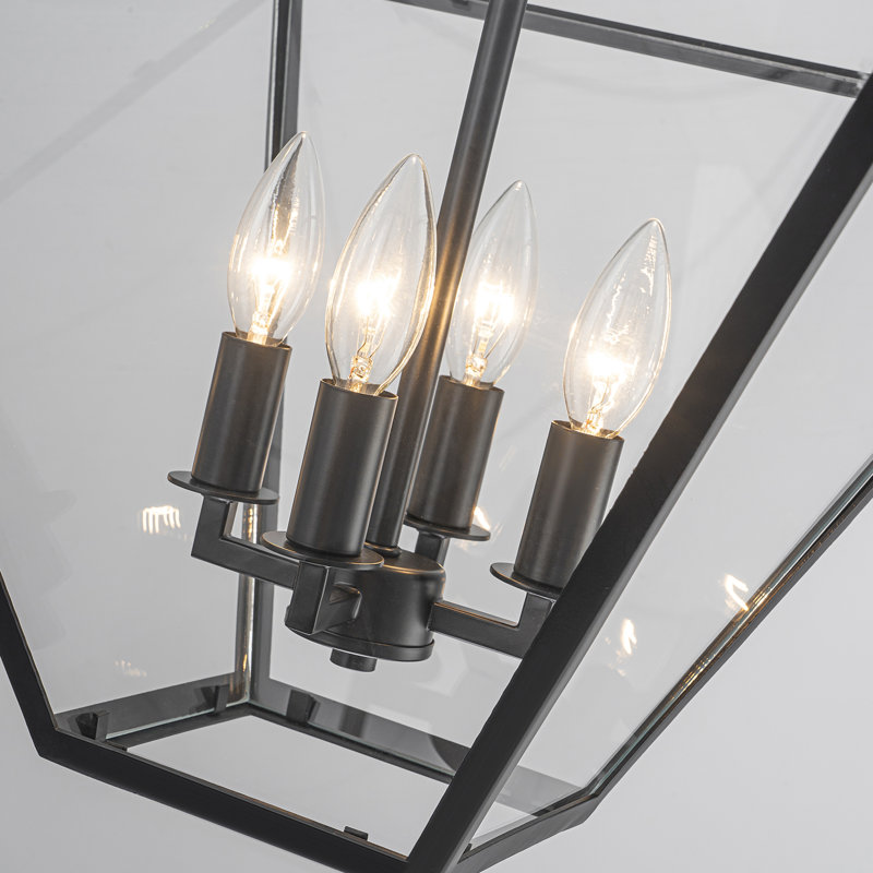 4-Light Lantern Pendant with Clear Glass