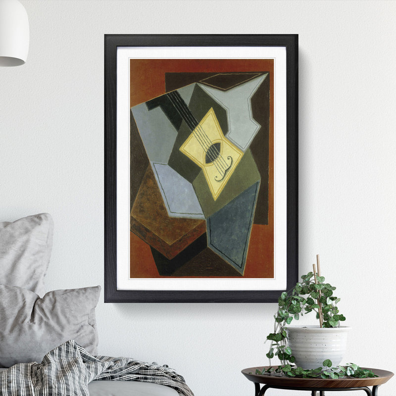 Guitar Vol.1 by Juan Gris - Framed Print, 65cm H x 48cm W x 2cm D, Black Framed