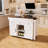 74.8" Kitchen Island With Extendable Dining Table, Power Outlet, 3 Drawers, 2 Door Cabinet - Flexible For And White Build Room-1636584840