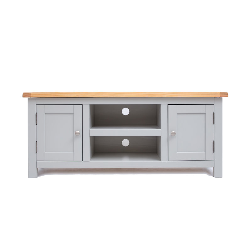 Abiorn TV Stand for TVs up to 55", Grey/Natural/Silver