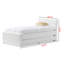 Lit plateforme simple à profil bas Aysha Lasker, blanc, H 36,47 po x l 42,75 po x L 84,83 po-20239027