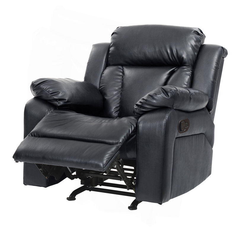 Élégant fauteuil inclinable rembourré noir, Noir