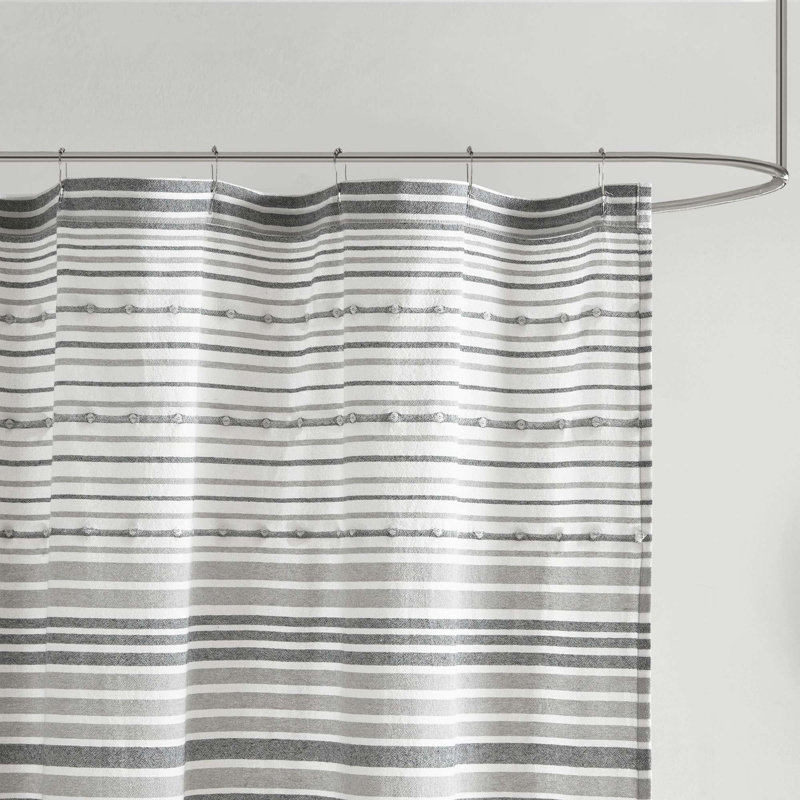Rideau de douche en coton avec pompons