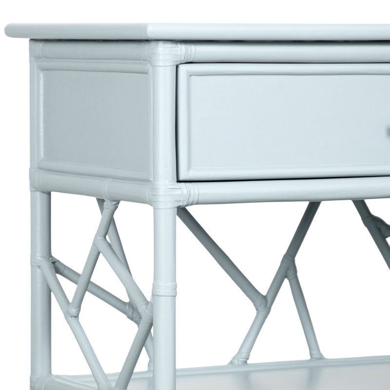 End Table with Storage, Light Blue