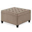 Rangement carré avec capacité puissante et fonctionnalité de pieds en bois noir avec surface en lin-130761187