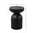 Solid Mango Wood Side End Table In Black, 12.4*17.7 Inch Round Wooden Accent Table, Small Round Plant Stand