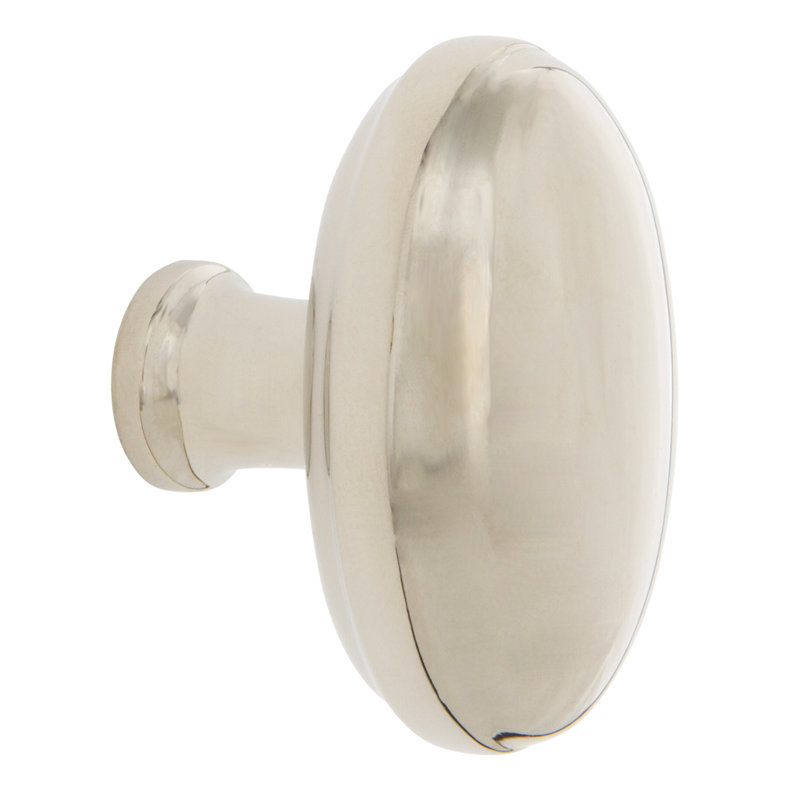 Homestead 1 3/4" Length Oval Knob, Polished Nickel