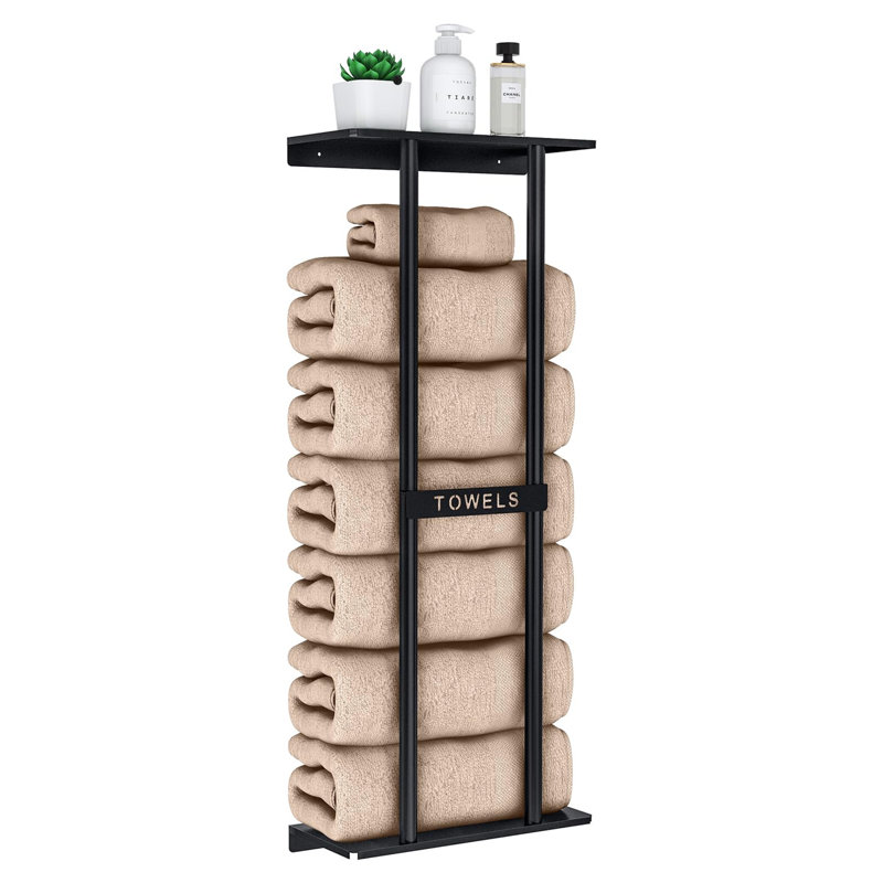Porte-serviettes mural 30 "avec tablette, Black