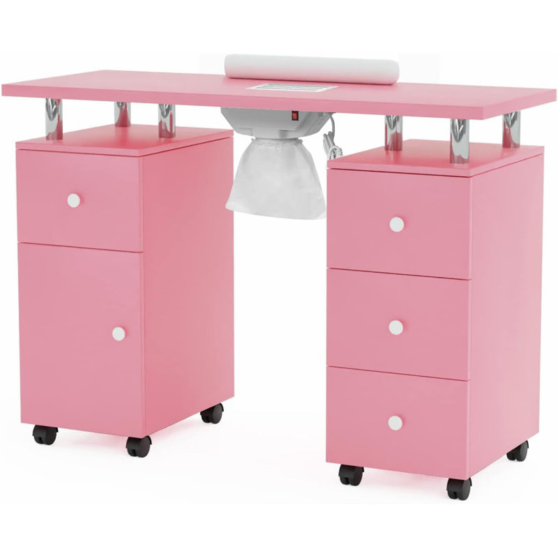 Organisateur de maquillage en bois Nailsworth, Rose