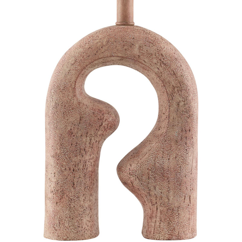 Lampe de table en résine avec abat-jour tambour en lin 1 lumière Jordie , Rosé