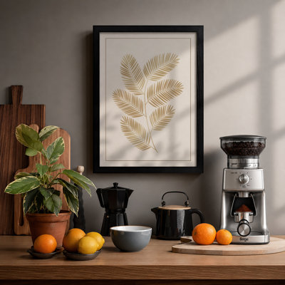Golden Fronds Botanical - Framed Print