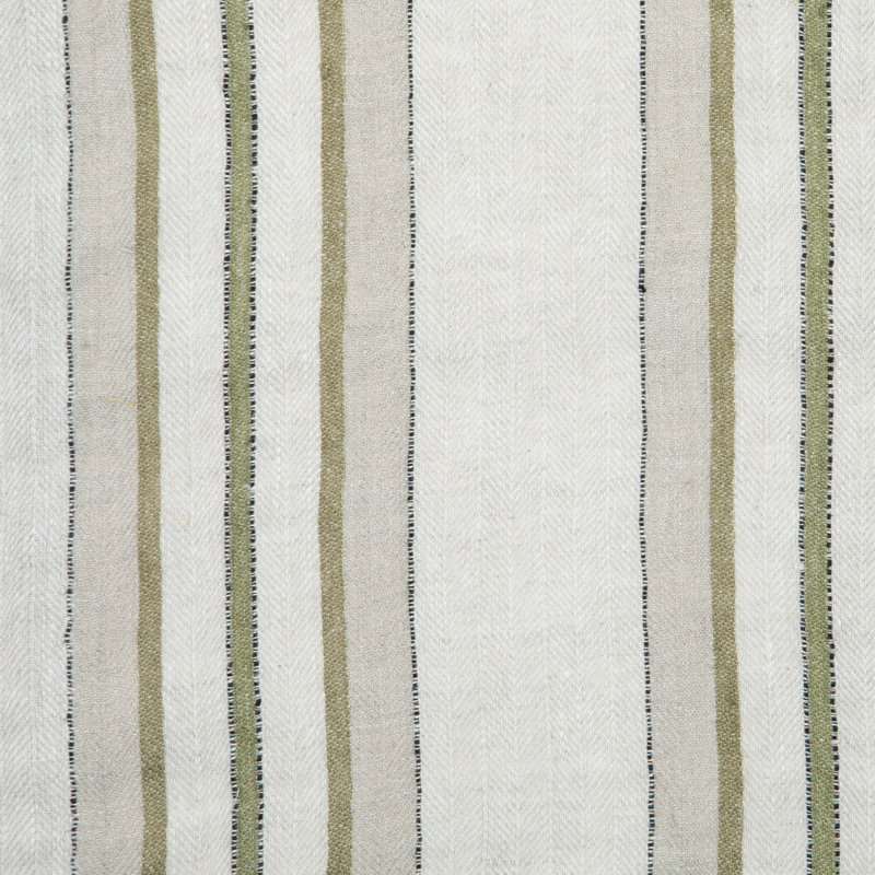 Linen Striped Square Napkin, Natural/Olive