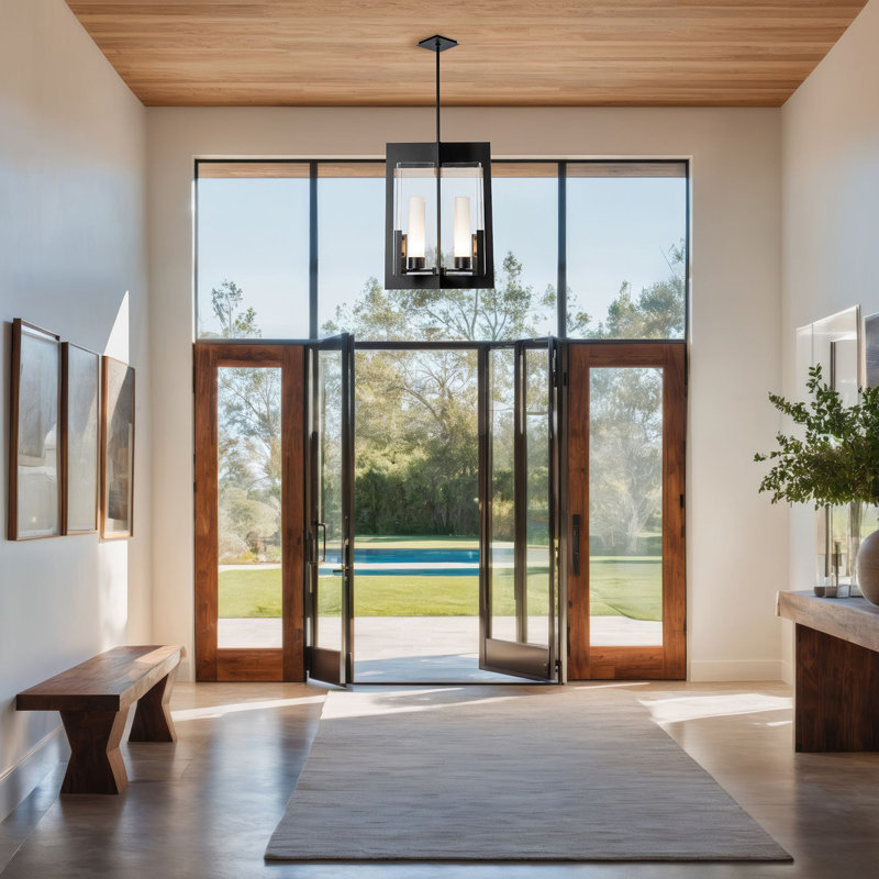 Summit Lantern - Glass, Black, Frosted Glass