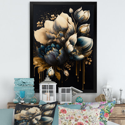 «Blue and Gold Tulips III» - reproduction d'art sur toile