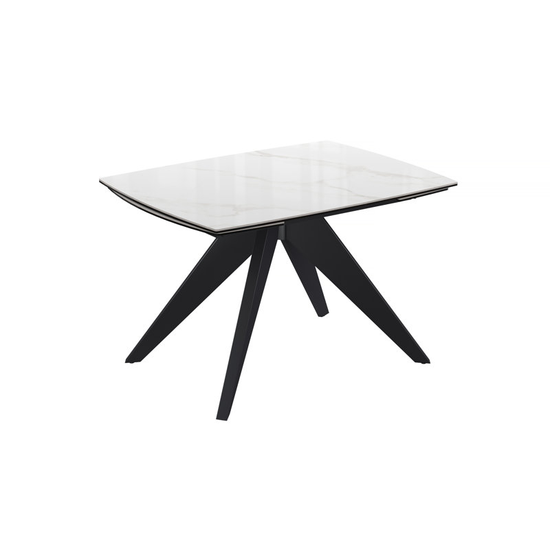 Baugus 120-180cm Ceramic Extending Dining Table, White