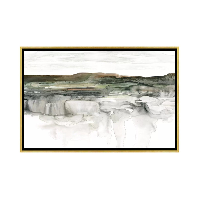 Impression de rivière Flow par Carol Robinson, Pas de tapis, H 18 po x l 26 po x P 1,5 po, Toile encadrée d'or