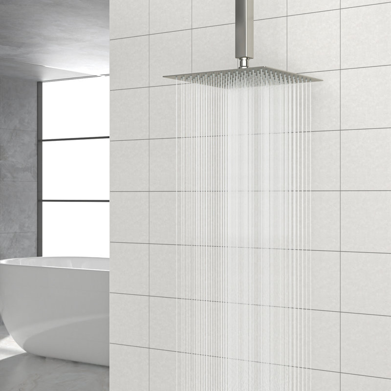 Pomme de douche carrée 10 po, Nickel brossé
